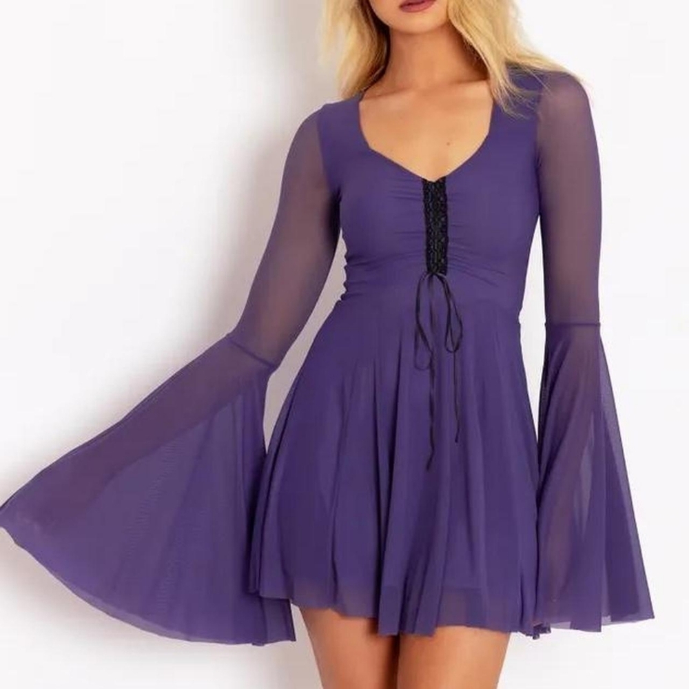 Blackmilk Clothing Spectre Violet Dress